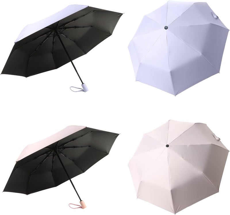 BAODINI Small UV Protection Travel Umbrella Compact for Rain and Sun UPF 50+ Windproof Portable 42 inch Umbrella for Women and Men - Image 4